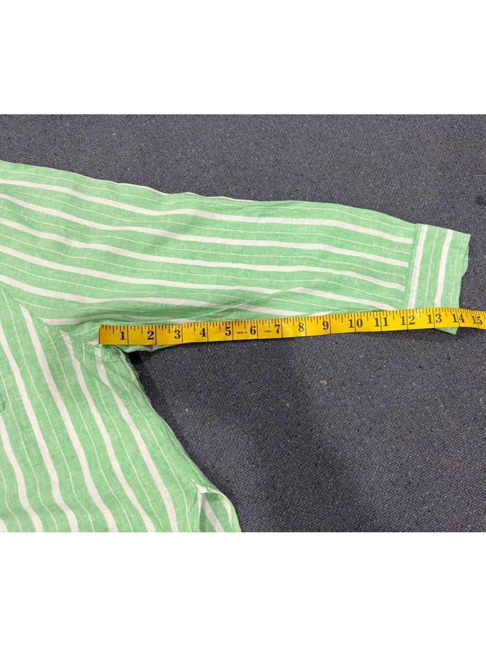 Aerie Women's XS/TP Green White Striped Linen Blend Button-Up Cover Up Shirt - Picture 6 of 8